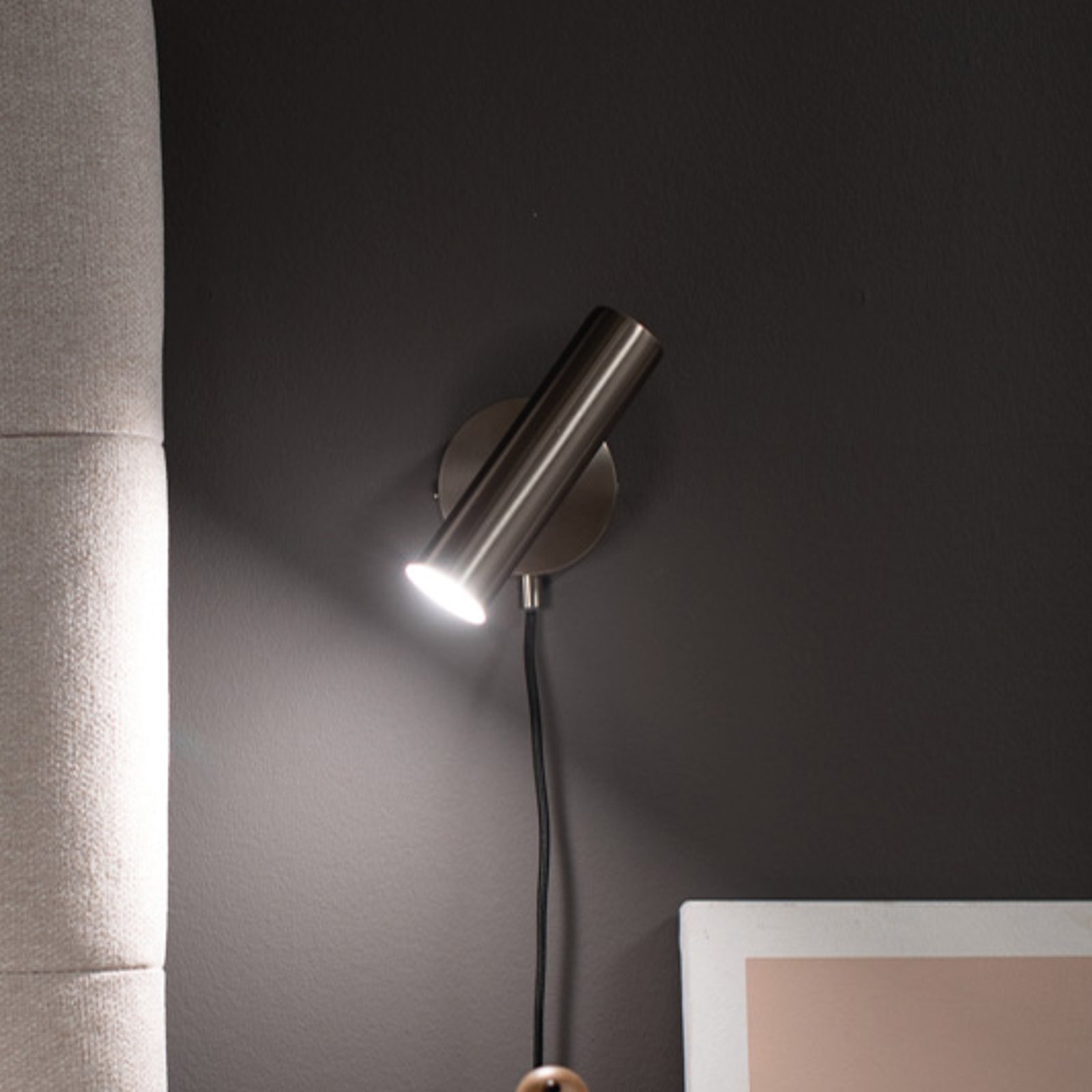 Schöner Wohnen Stina LED wandlamp nikkel dimbaar