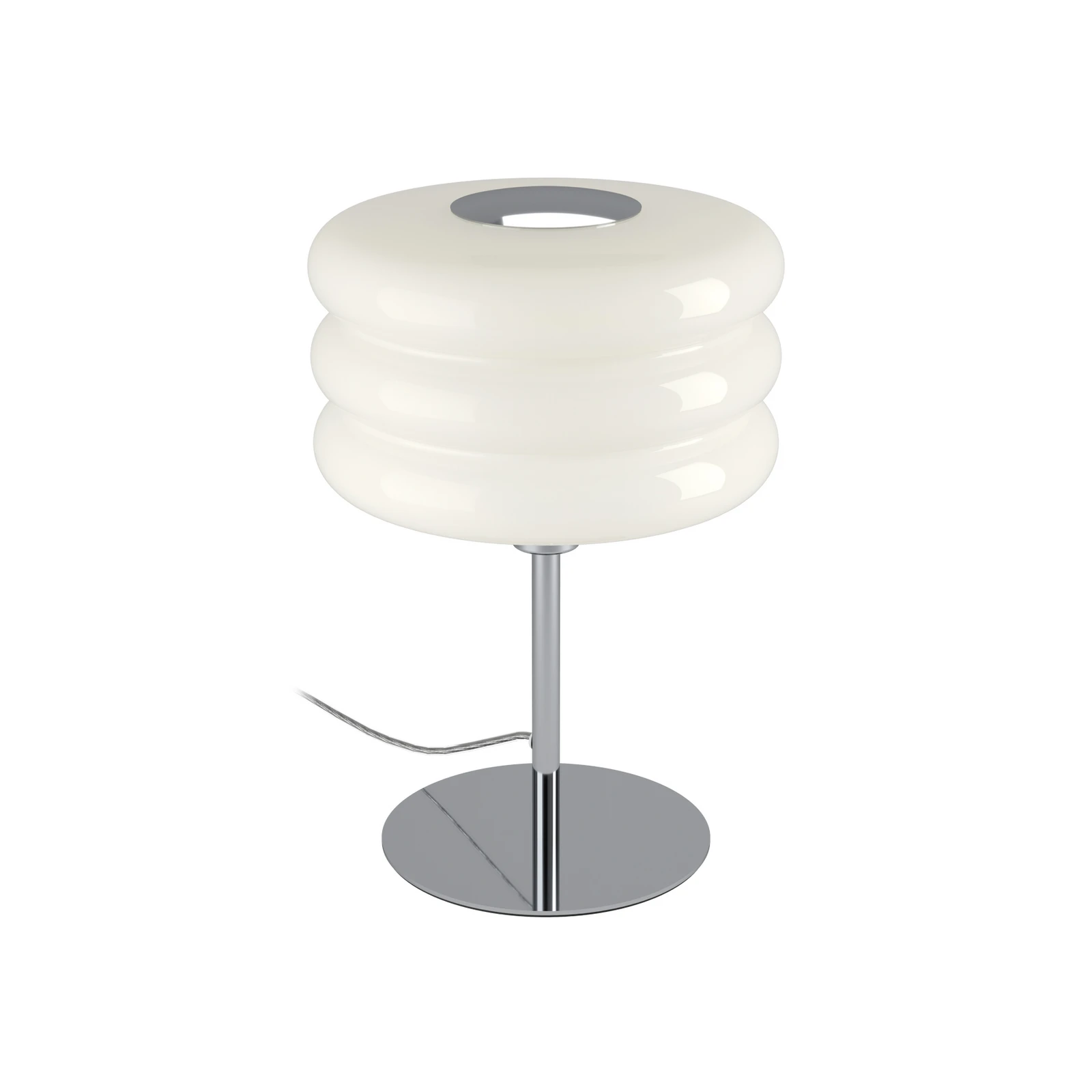 Candeeiro de mesa Tortora, branco, vidro, metal, altura 30 cm, E14