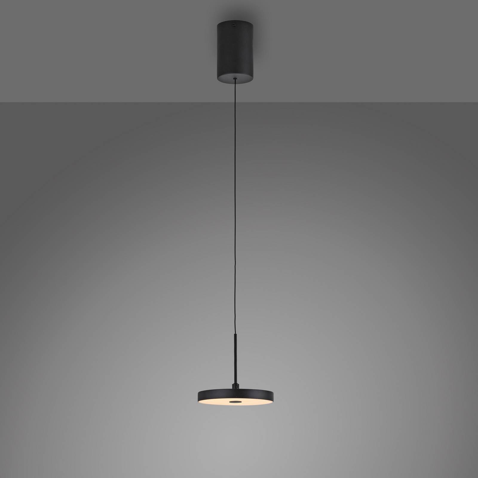 JUST LIGHT. żyrandol LED Plata, czarna, 1-punktowa, 3000 K