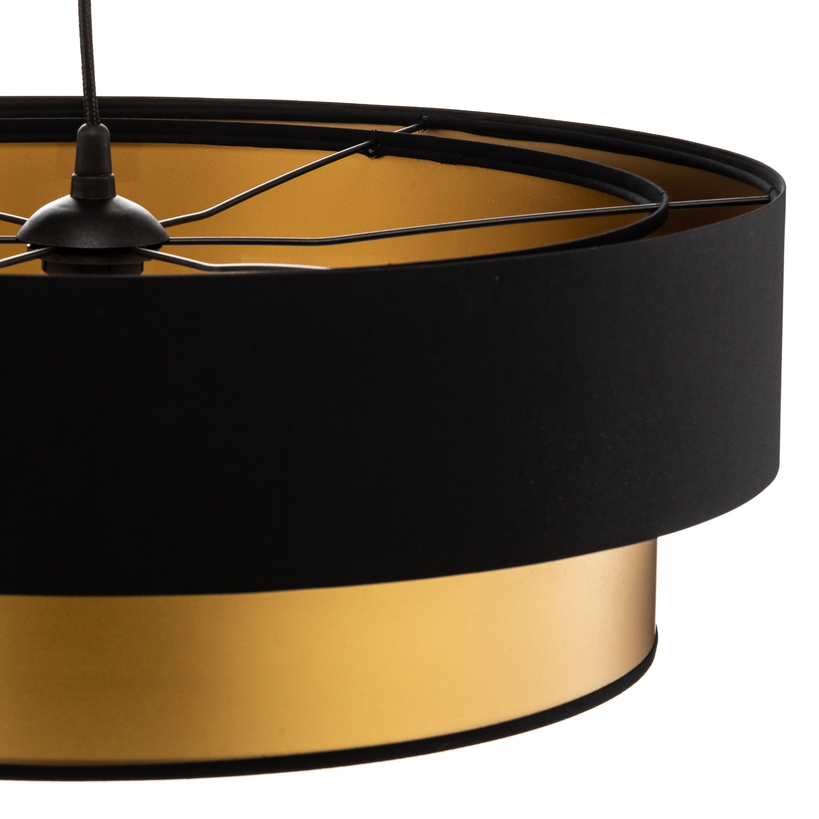 Lampa wisząca Dorina, czarna/złota Ø 60 cm