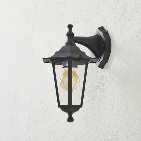 Svart PEKING utendørs vegglampe nedovervendt