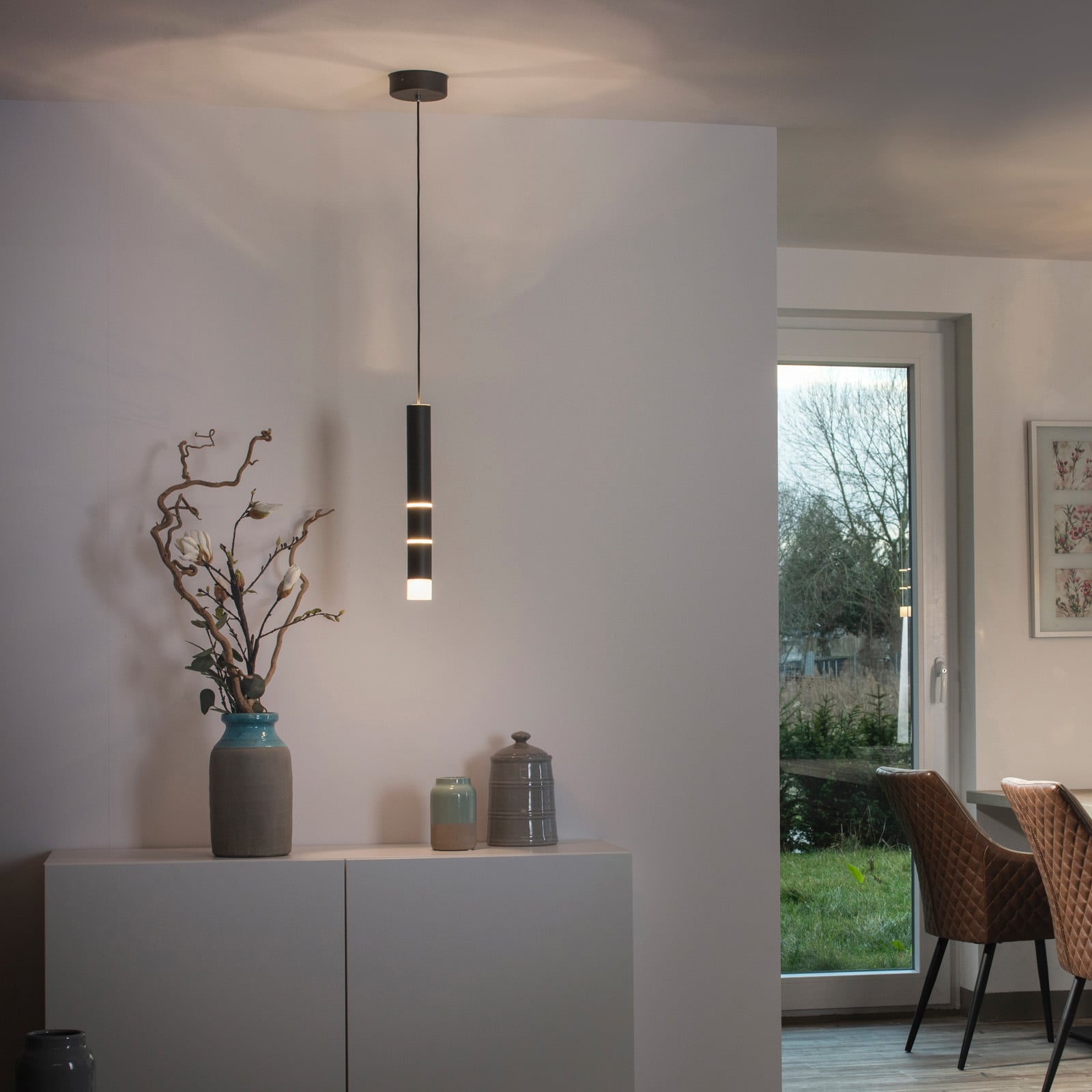 Vega LED-Hängeleuchte, ein Zylinder, schwarz - PURE Vega LED-Hängeleuchte, ein Zylinder, schwarz - PURE
