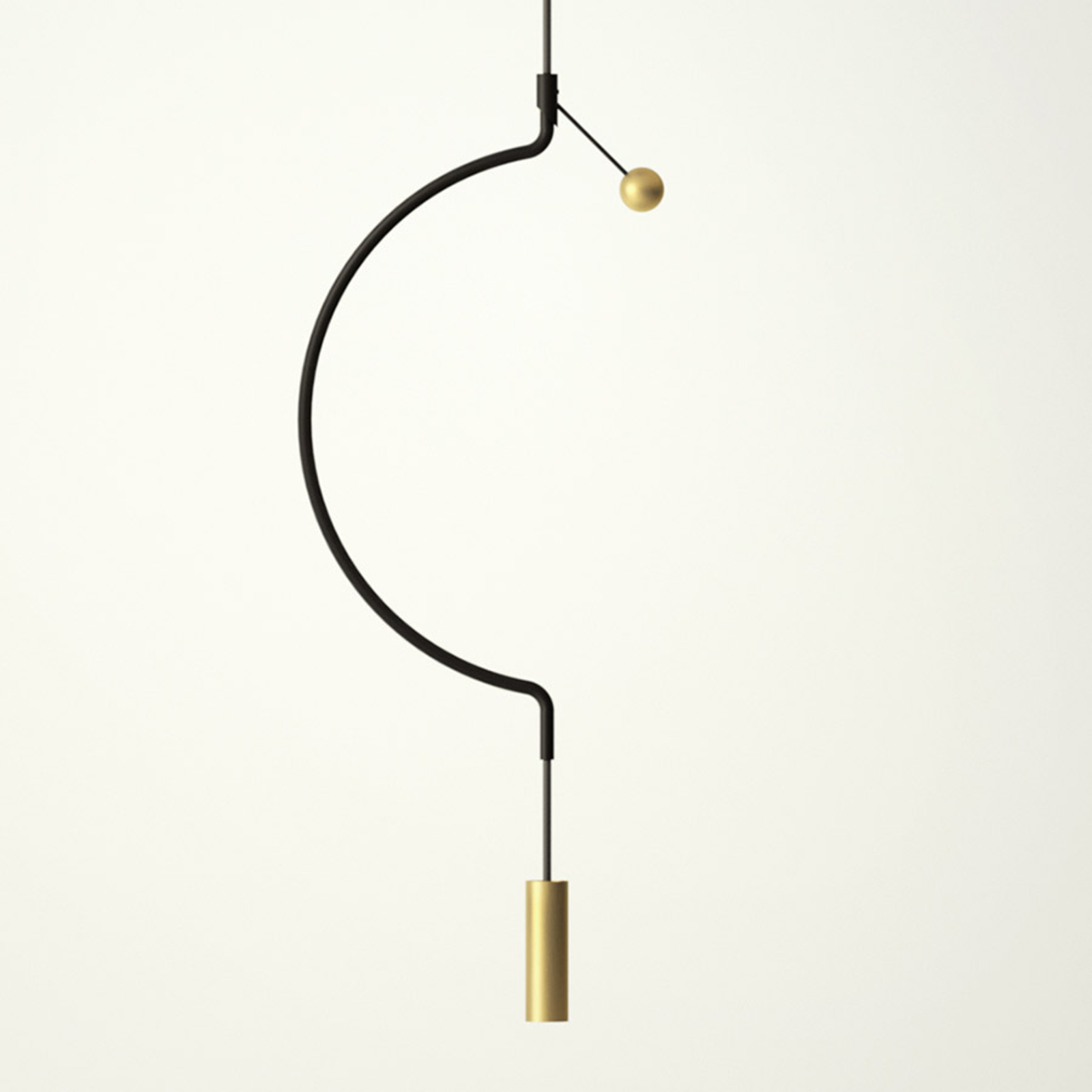 Axolight Liaison P1 hængelampe, sort/guld, 32 cm