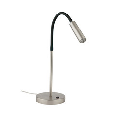 Lampada LED tavolo Rocco nichel braccio nero