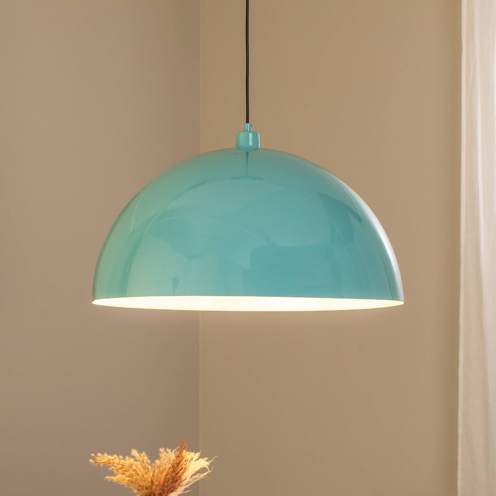 Żyrandol Kure, turkusowa, metal, Ø 60 cm, E27