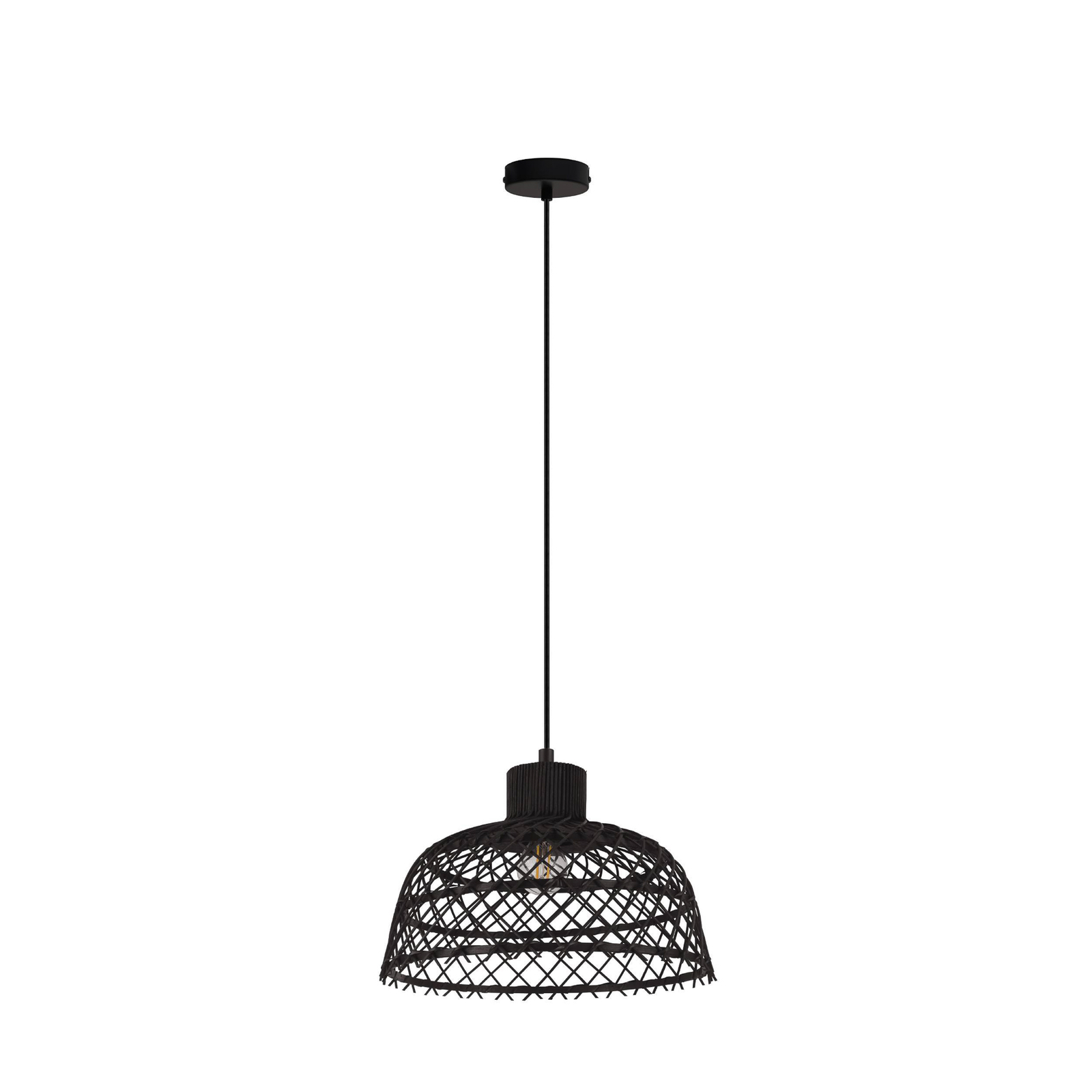 Ausnby hanging light made of wood, black