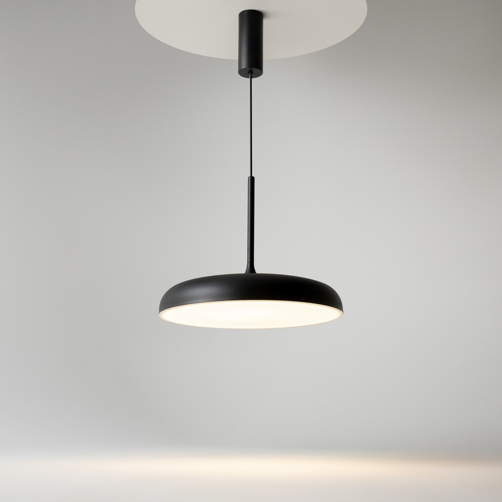 Maytoni Lampă suspendată LED Gerhard, Ø 40 cm, negru, metal