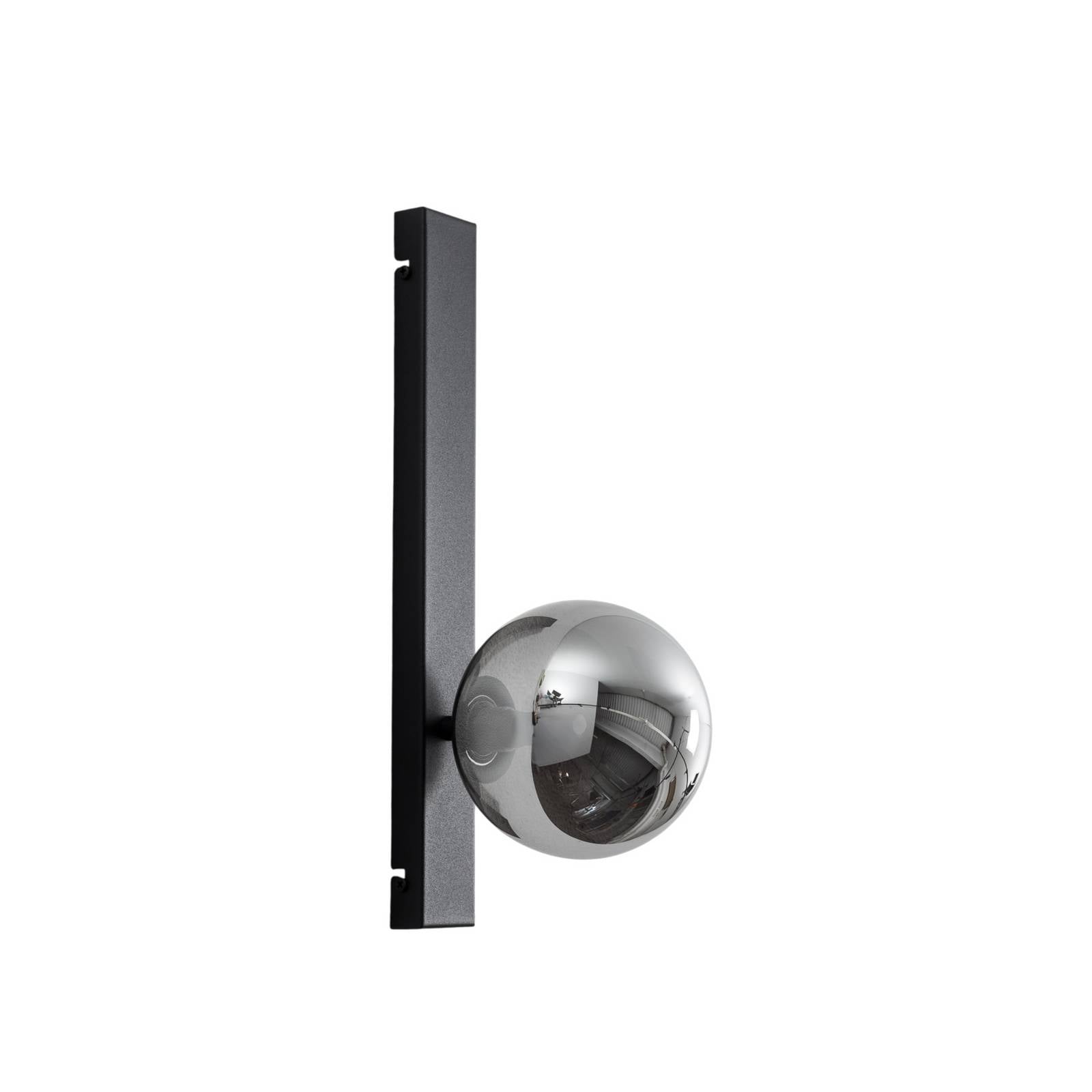 Wandleuchte Rumba, schwarz/rauchgrau, Glas/Metall Höhe 40 cm
