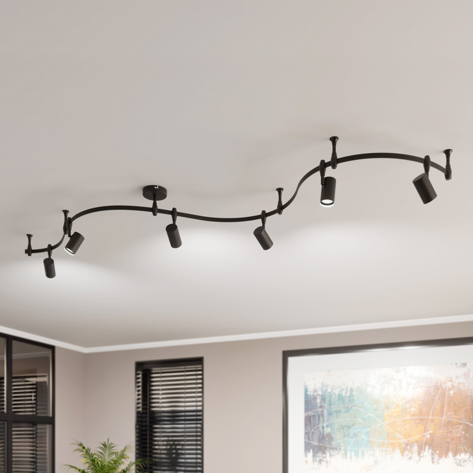 Lindby système de lampes sur rail Delila, noir, utilisation flexible