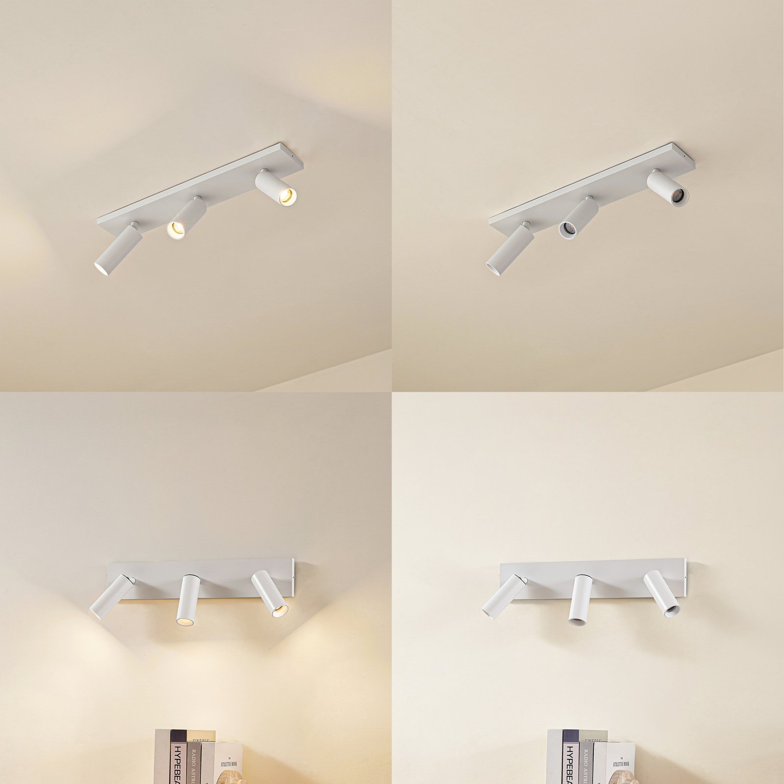 Arcchio plafondspot Brinja Slim, wit, 3-lamps, GU10 MR11
