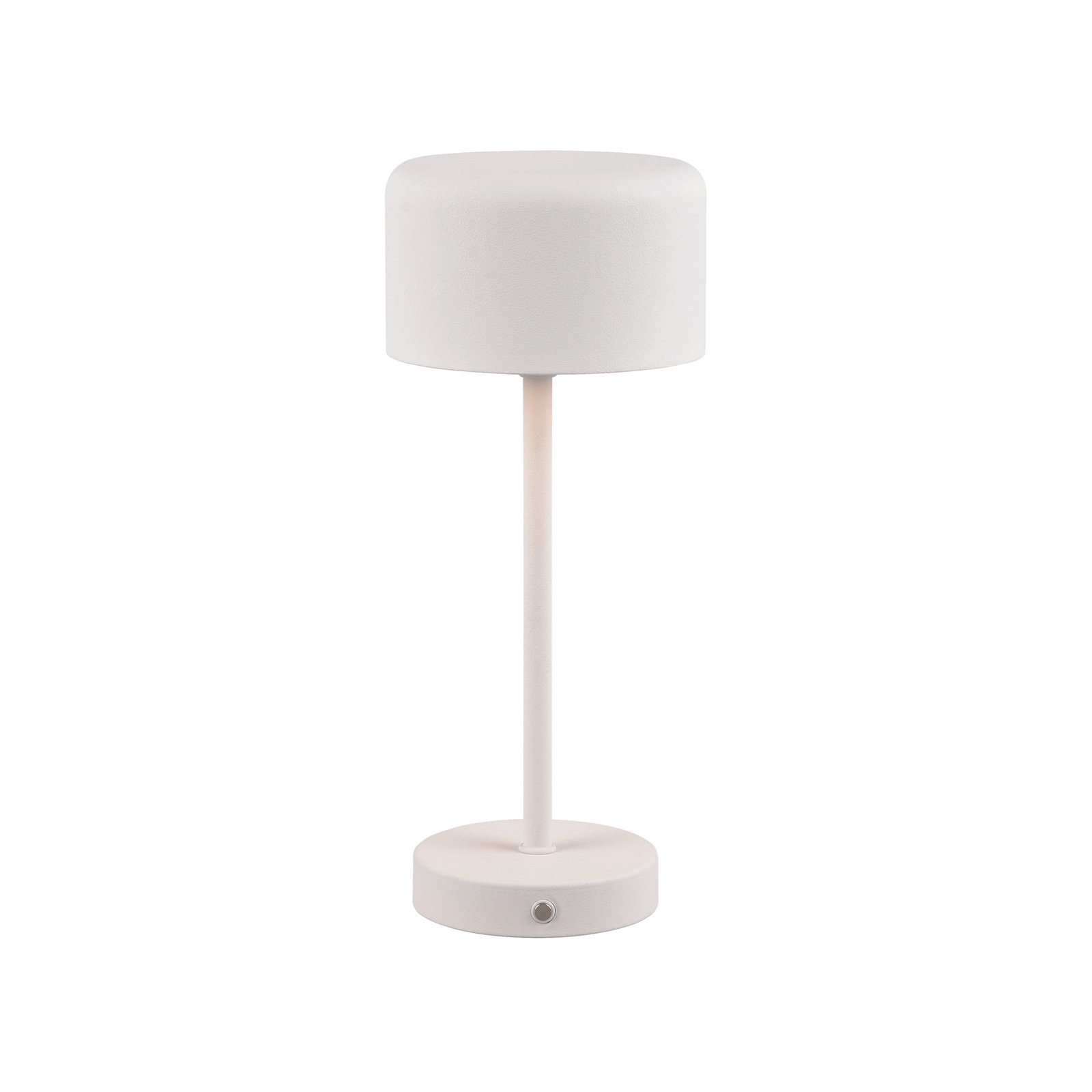 Nabíjacia stolová lampa Jeff LED, matná biela, výška 30 cm, kov