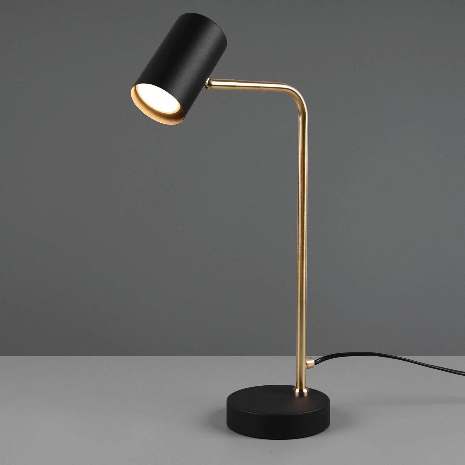 Trio Lighting Marley lampă de masă negru/zahăr înălțime 45 cm metal - Camera de zi / sufragerie - modern - alamă mată negru mat