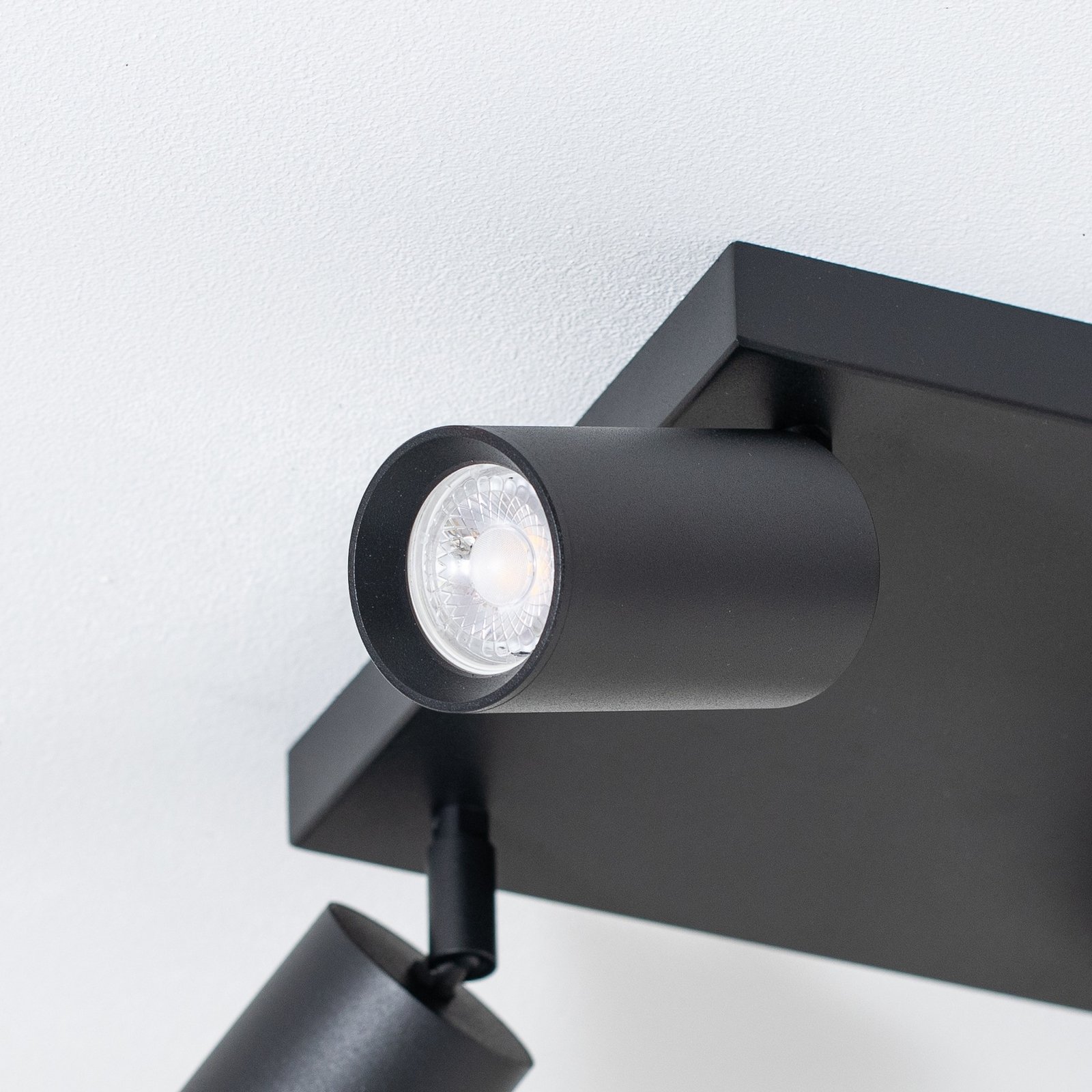 Faretto da soffitto Sado, nero, acciaio, orientabile, a 4 luci