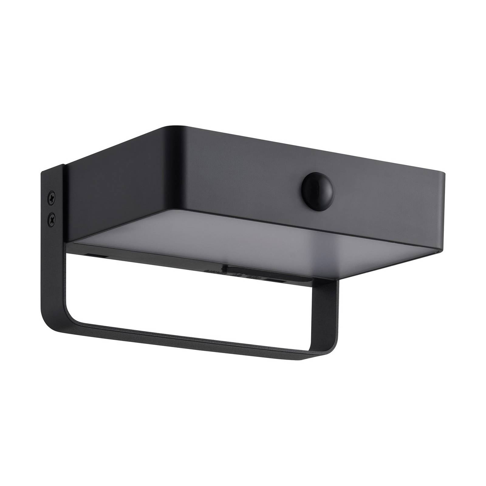 Solar-LED-Außenwandleuchte Saulio, schwarz, Aluminium, IP44