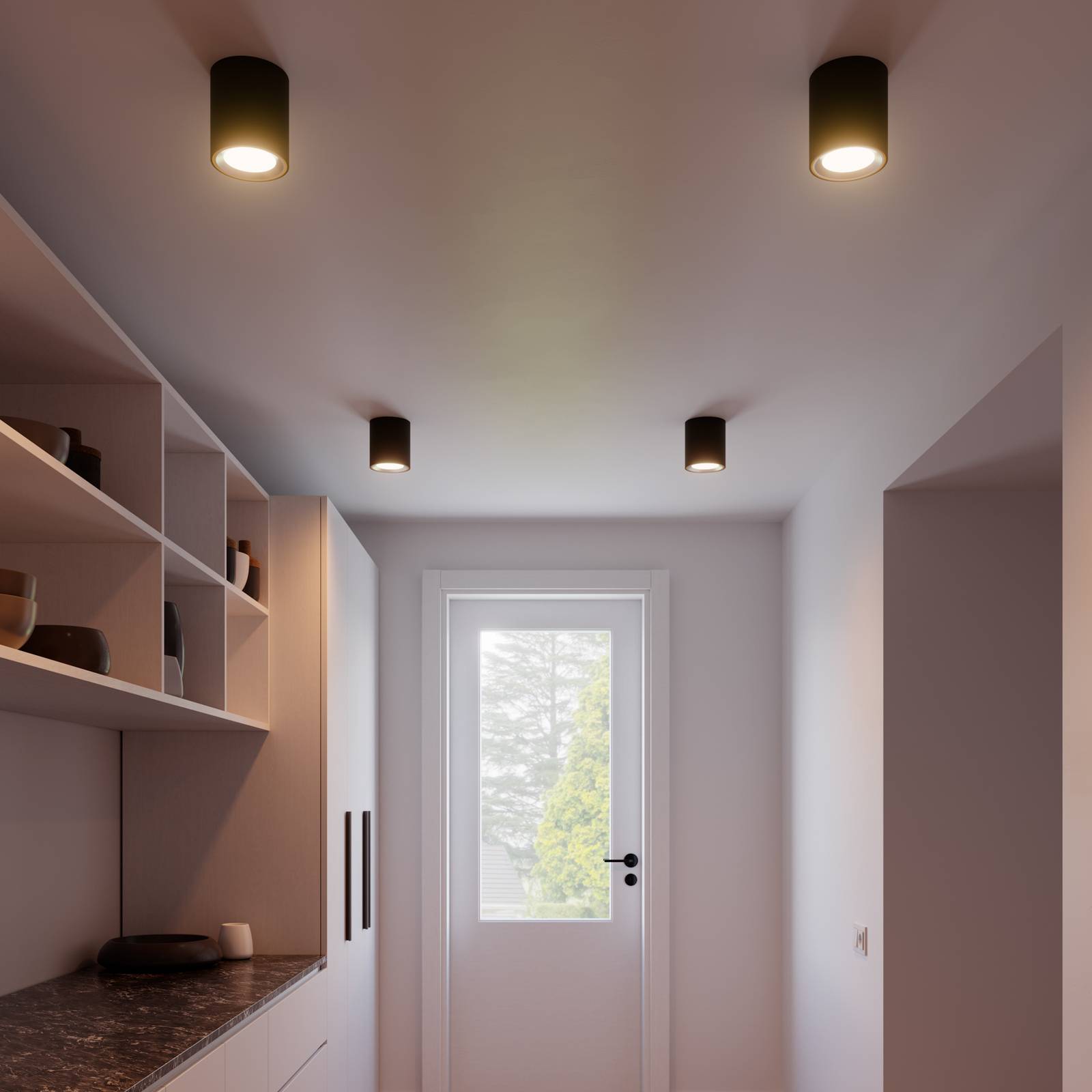 LED-takspotlight Landon Smart, svart, höjd 14 cm