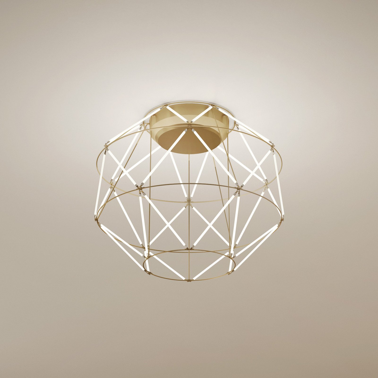 URBAN by Sforzin Plafonieră Euclide LED culoare aurie metal lățime 35 cm - Camera de zi / sufragerie - design