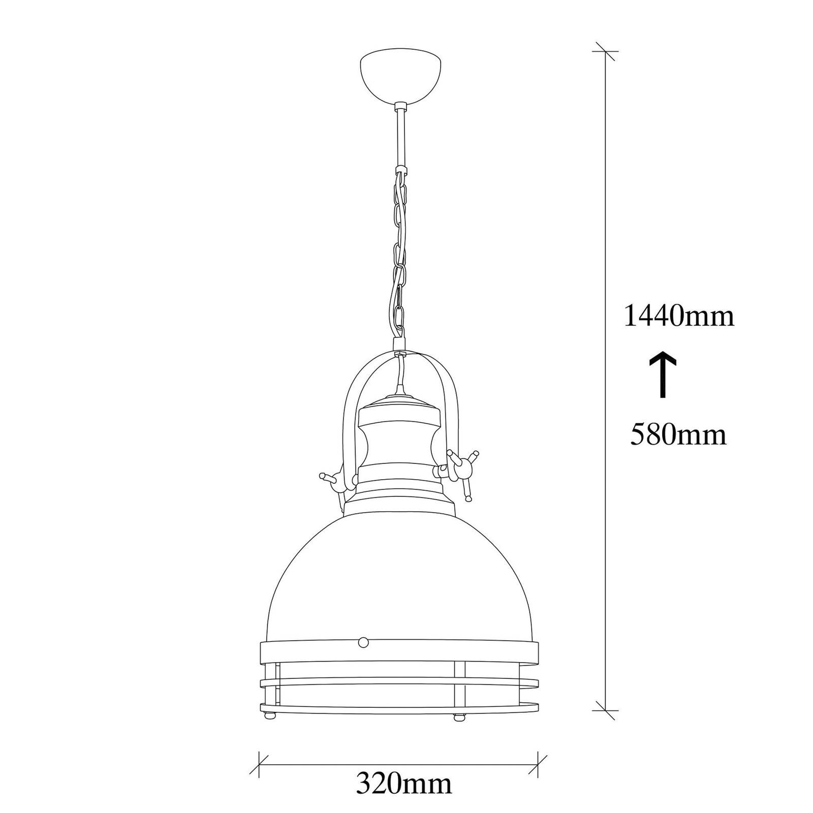 Saglam 3762 hengelampe rød/svart jern Ø 32 cm