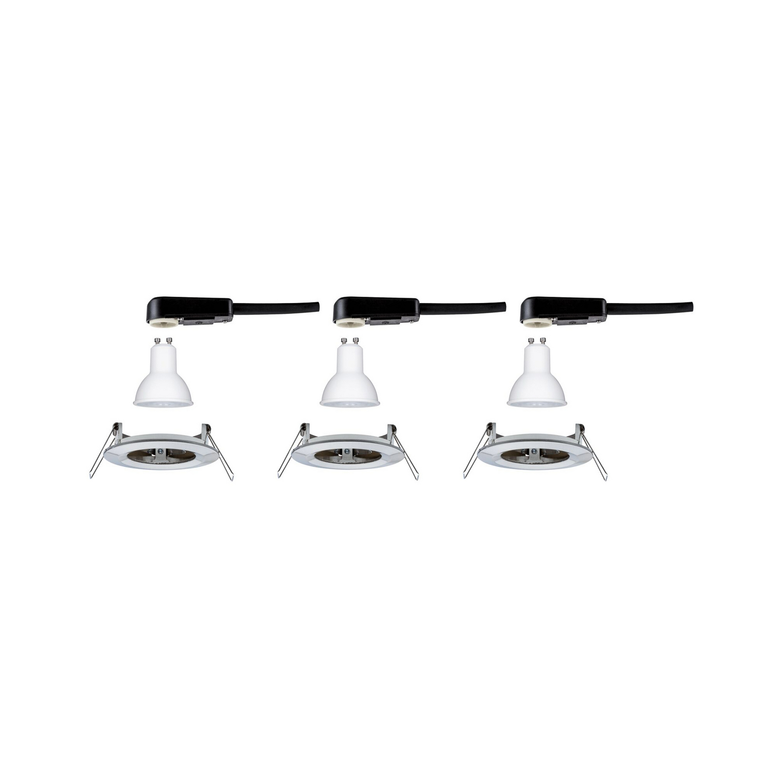 Paulmann Nova 3-pak reflektora, okrugli, fiksni, željezni, IP44, GU10, 2.700 K Paulmann Nova 3-pak reflektora, okrugli, fiksni, željezni, IP44, GU10, 2.700 K