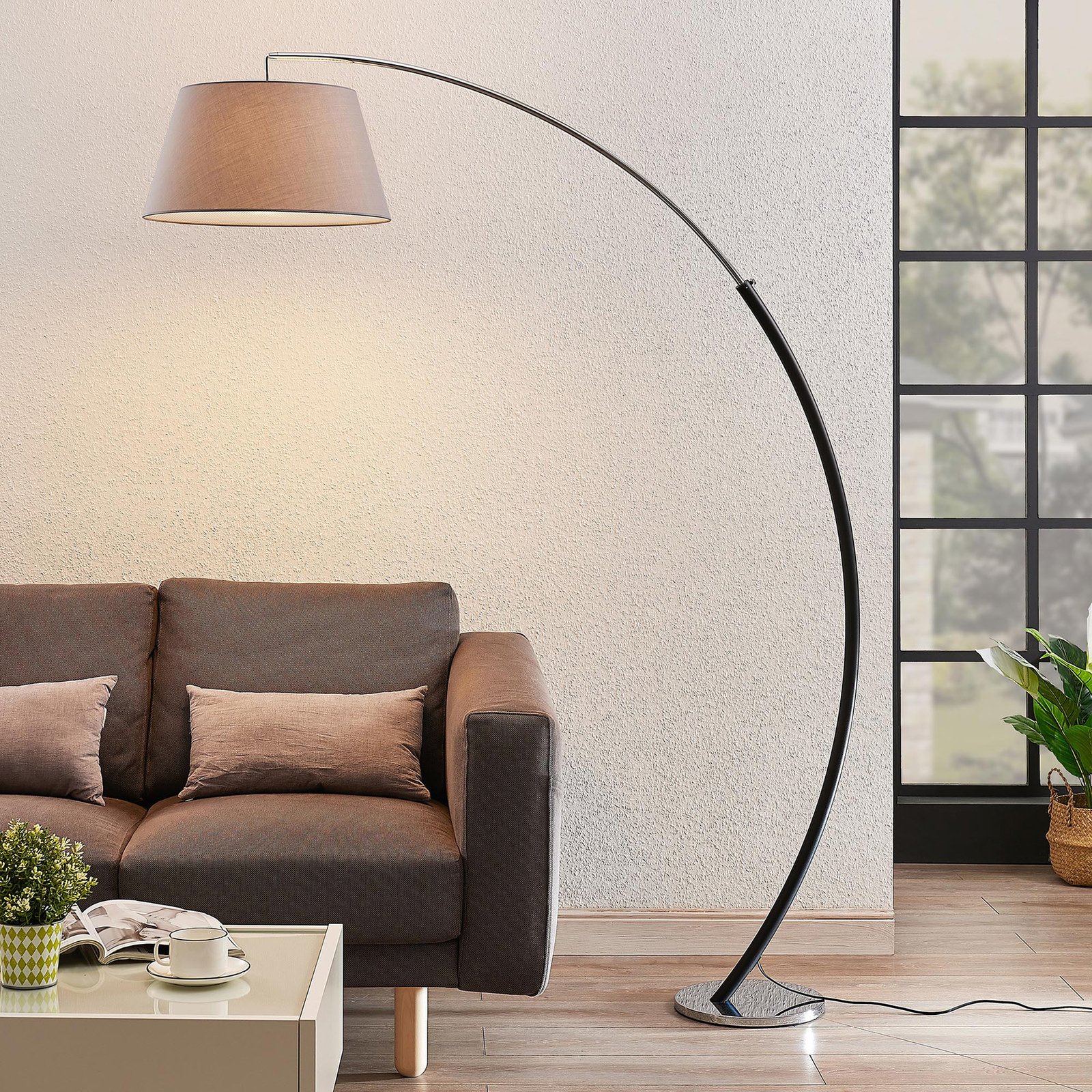 Evelyna Vloerlamp Grey/Chrome/Black - Lucande