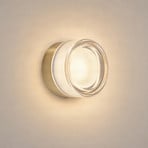 Lucande LED-vägglampa Somber, brons/bärnsten, Ø 12,5 cm, IP44