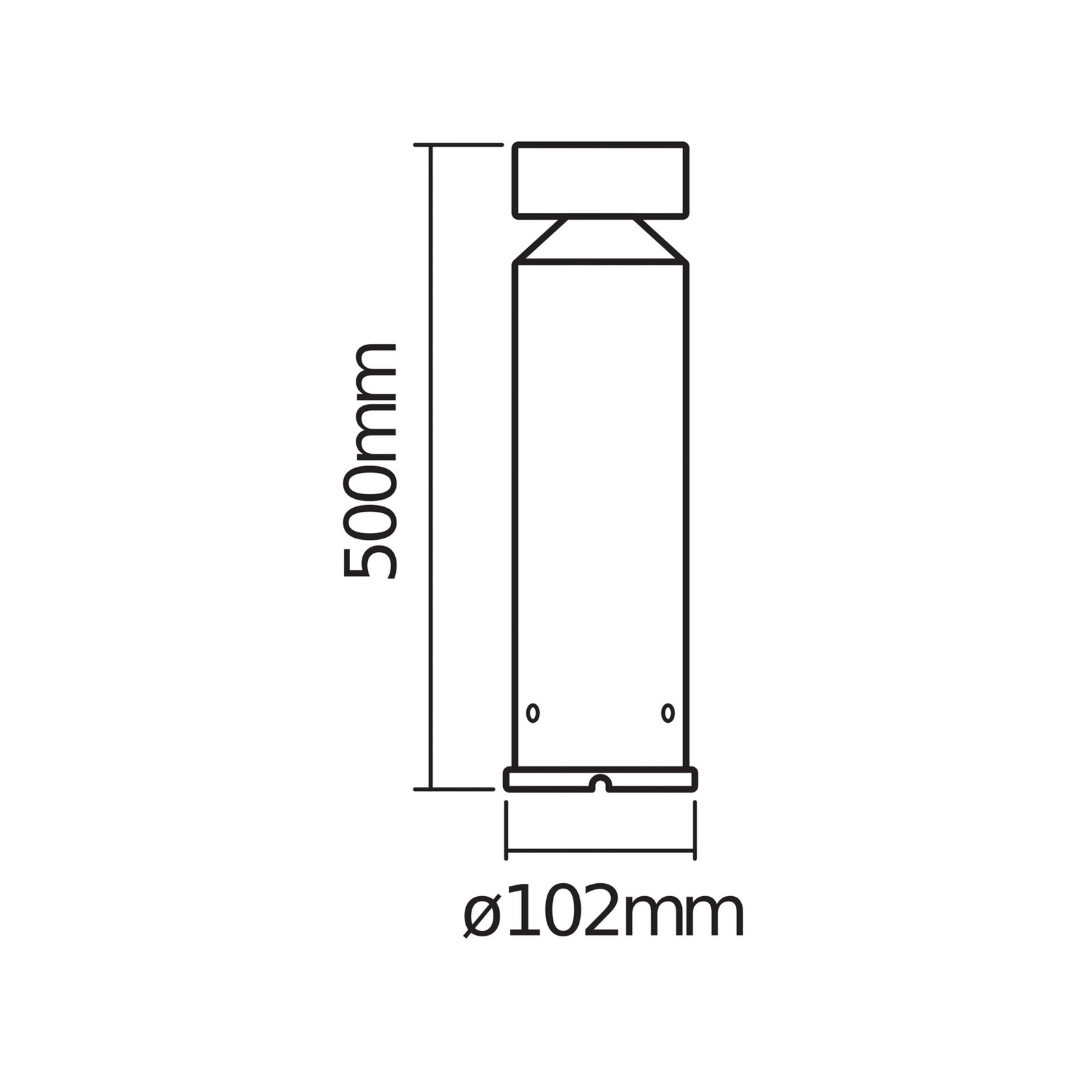 OSRAM LED pedestal light ENDURA STYLE CYLINDER, stainless steel 50 cm
