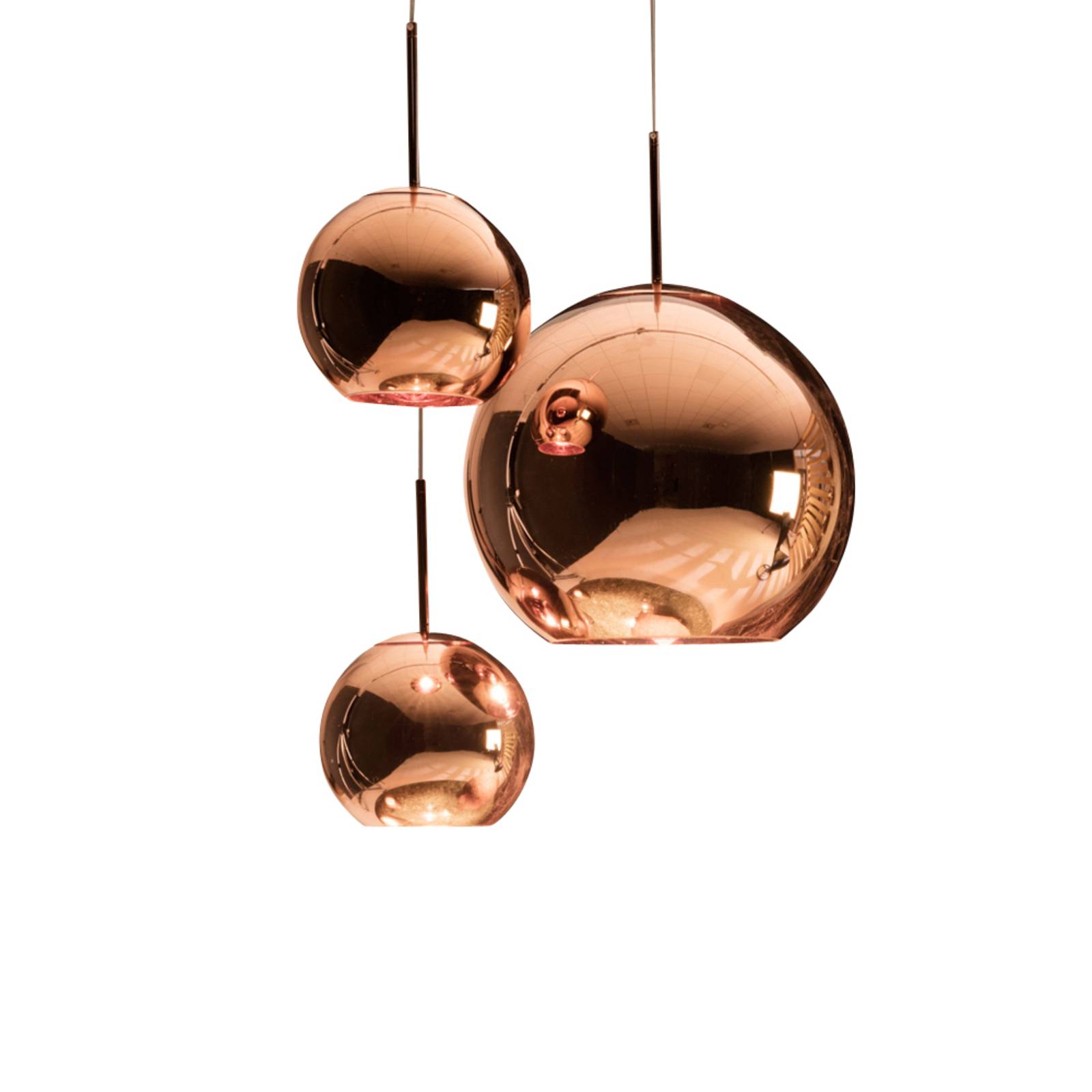 Tom Dixon Copper Trio Round függőlámpa, 3 izzós