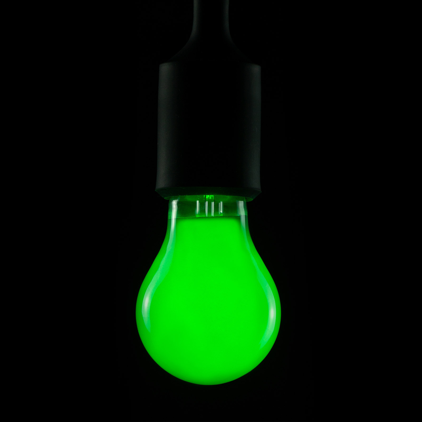 LED bulb, green, E27, 2 W, dimmable