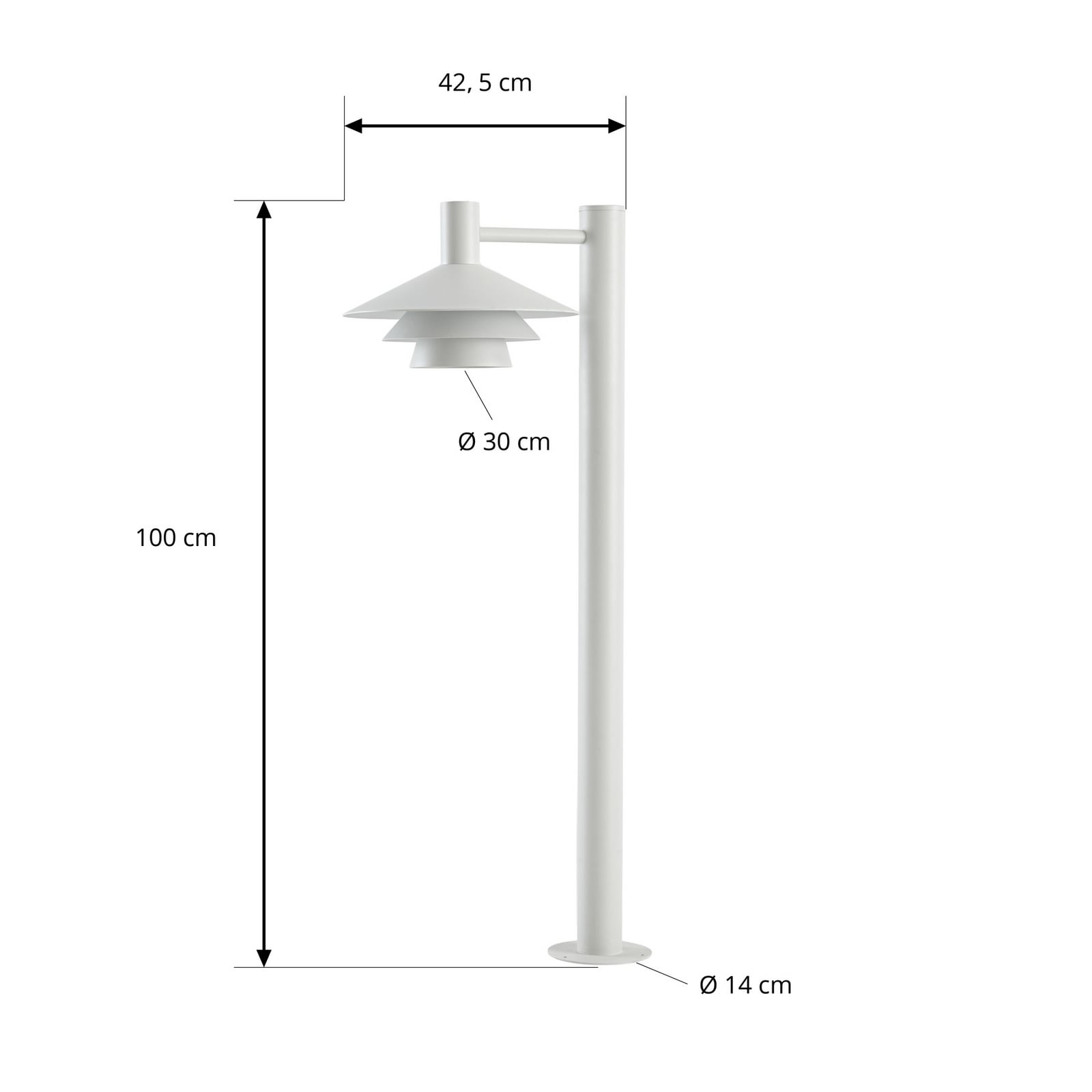 Montaro LED-Wegeleuchte, weiß, 100 cm, Aluminium, IP54 - Lucande