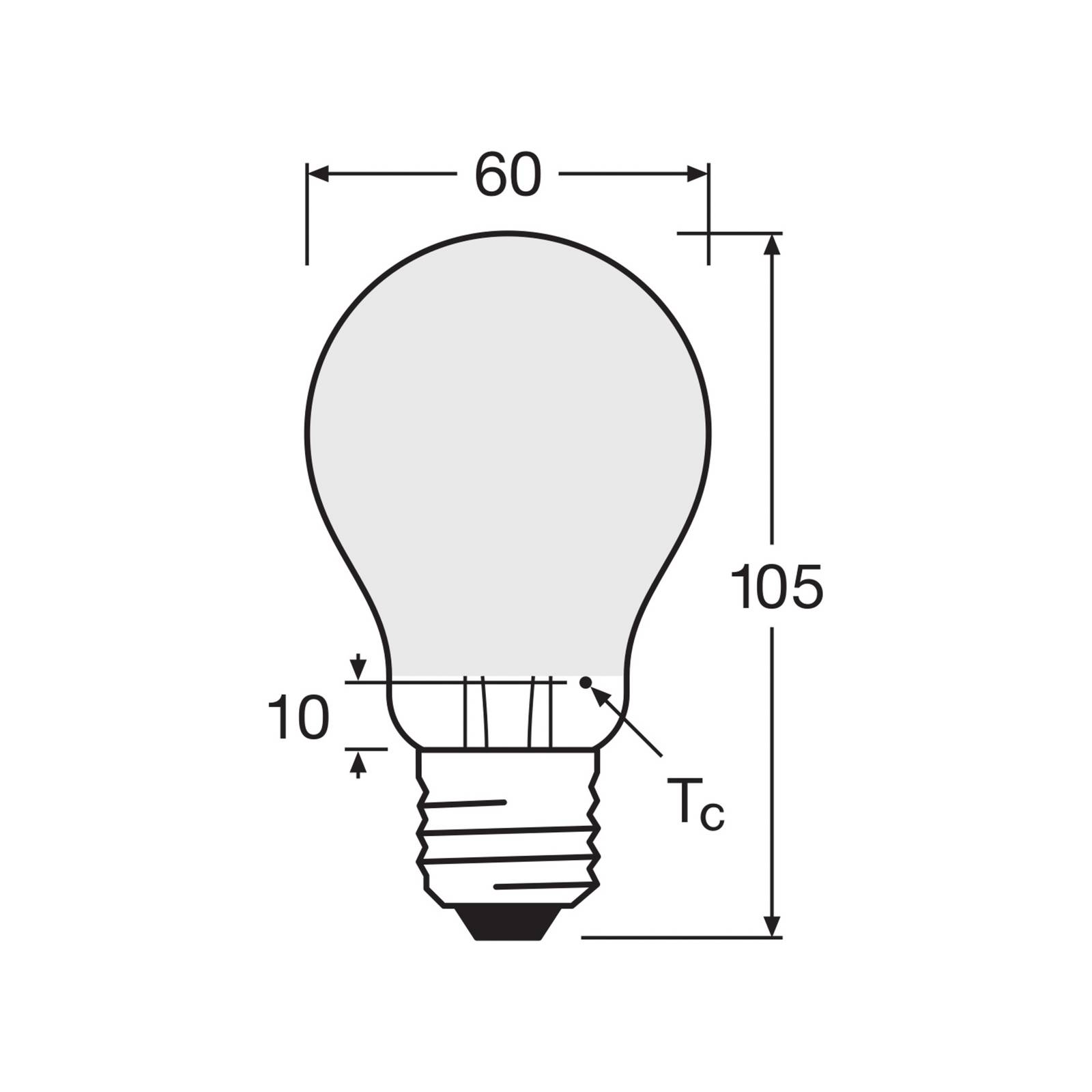 OSRAM ampoule à incandescence LED mat E27 6,5W 827 pack de 6