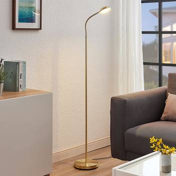 Moderne Stehlampe E27 Glas gold messing Wohnzimmer 
