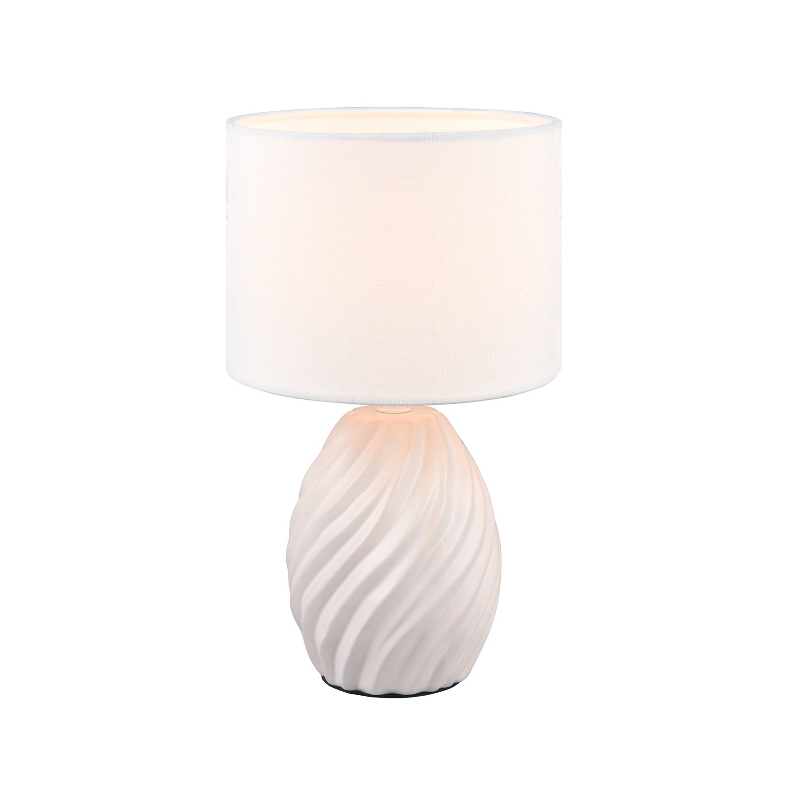 Melva table lamp, matt white, Ø 18 cm, ceramic, E14