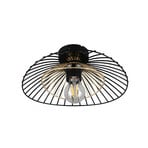 Φωτιστικό οροφής Lauris, μαύρο ματ, Ø 30 cm, μέταλλο, E27
