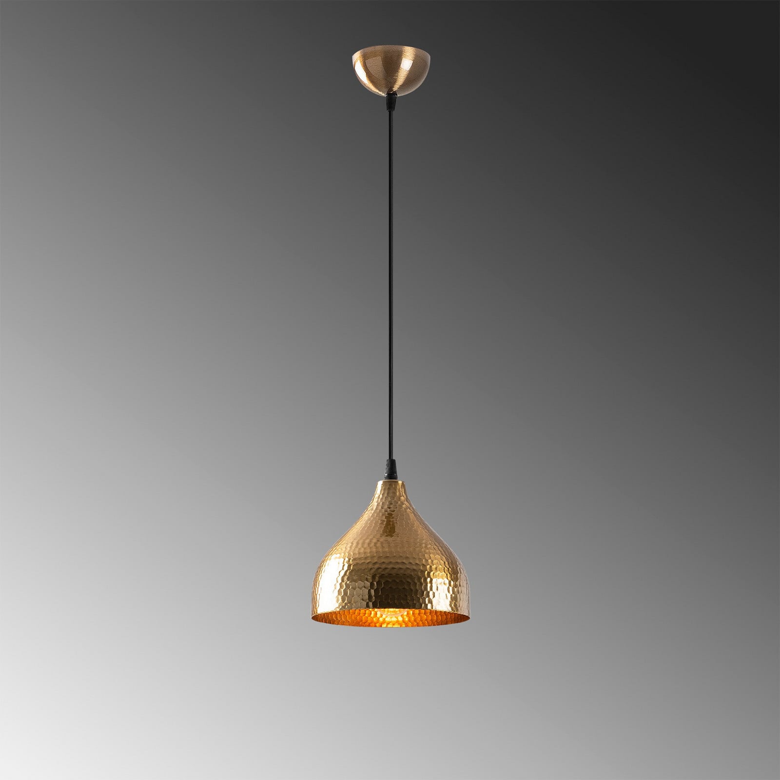 Opviq Tattoo 2394 lampă suspendată Ø18cm aur antic - Camera de zi / sufragerie - Marocan / Oriental - aur antic negru - Metal