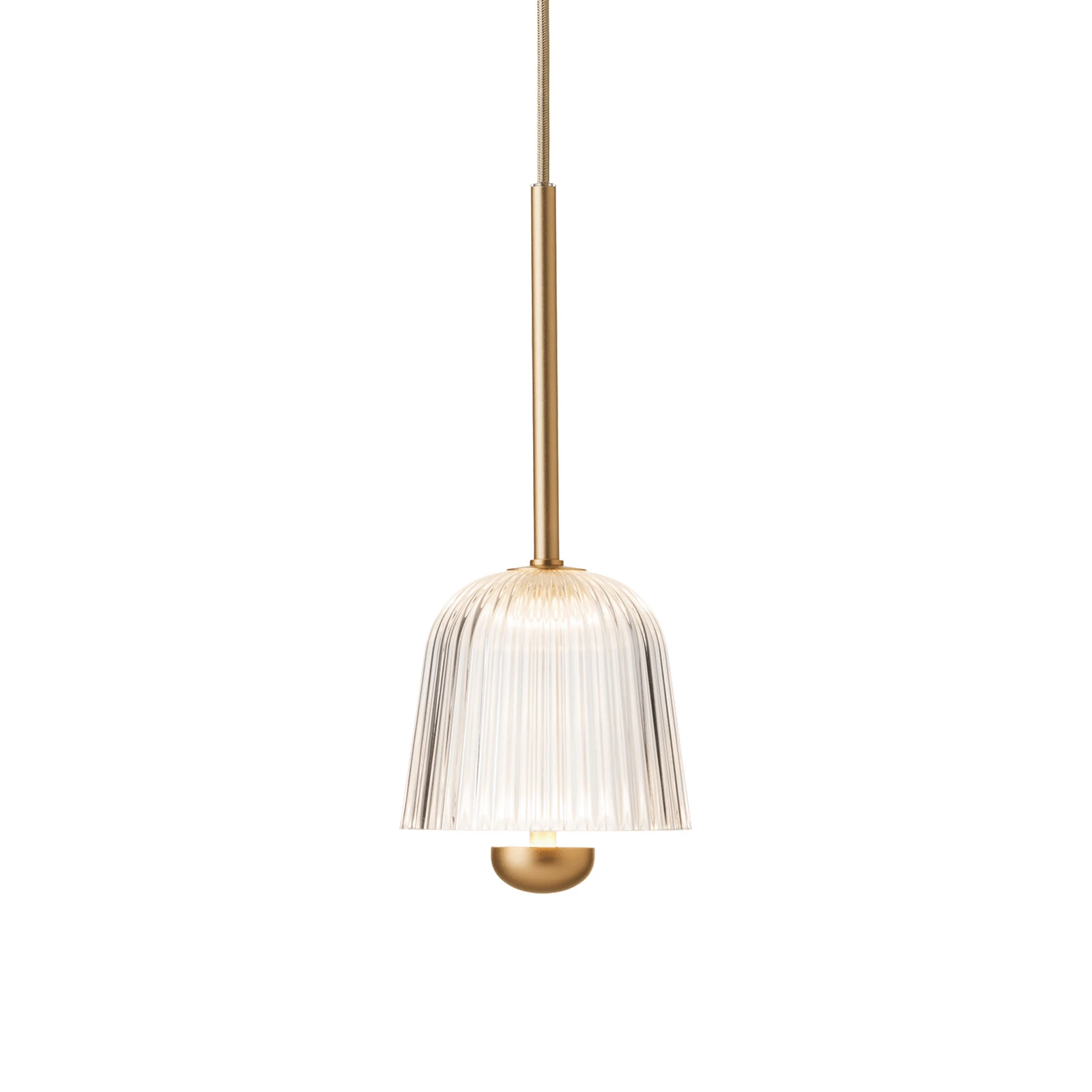 Nuura LED-hänglampa Asteea 1, Ø 12 cm, mässingsfärgad/klar