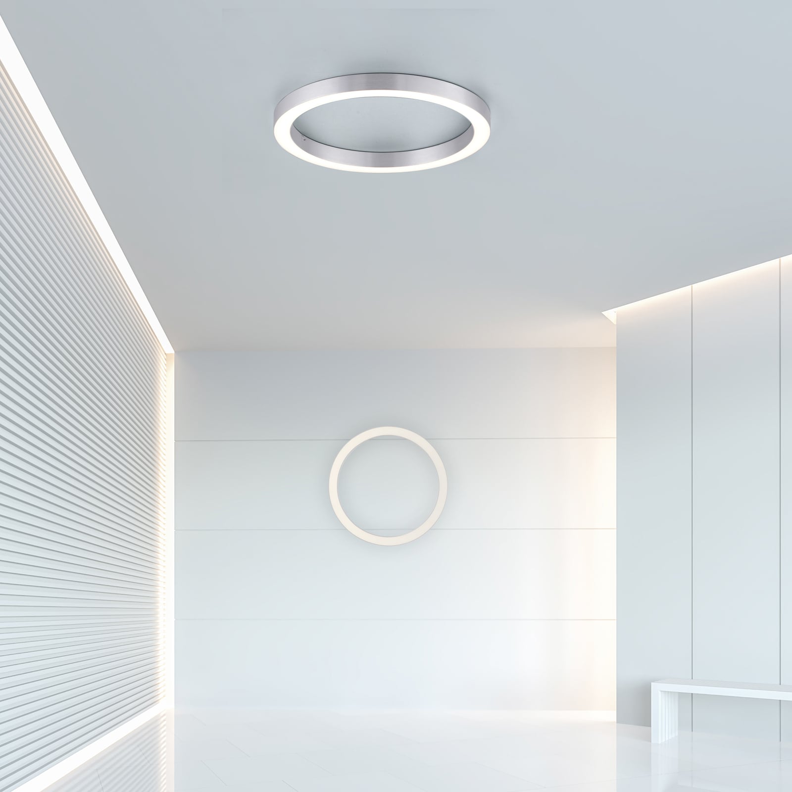 Plafonnier LED Lines Round, couleur diamant, Ø 50 cm, CCT - PURE Plafonnier LED Lines Round, couleur diamant, Ø 50 cm, CCT - PURE