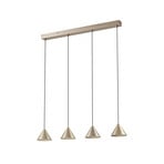 Suspension LED Rhodes, à 4 lampes, nickel, longueur 82 cm - Lucande