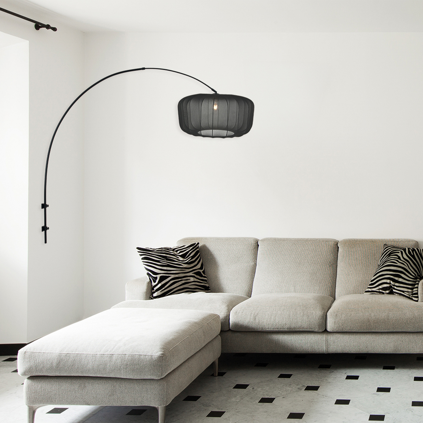 Sparkled Light 4410ZW fali lámpa, fekete/fekete nejlon, E27