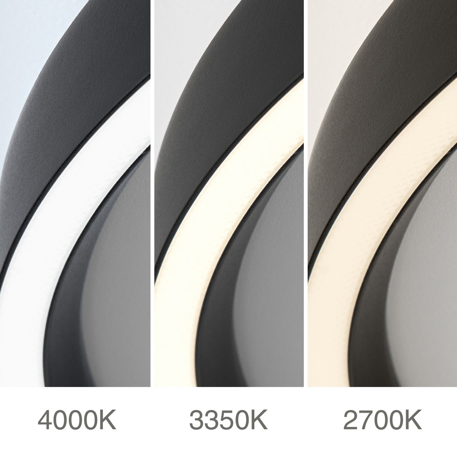 Φωτιστικό οροφής LED Masca, μαύρο, Ø 40 cm, CCT, μέταλλο, ρυθμιζόμενο