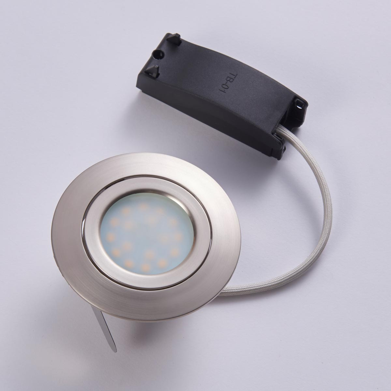 LED inbouwspot Andrej, rond, nikkel