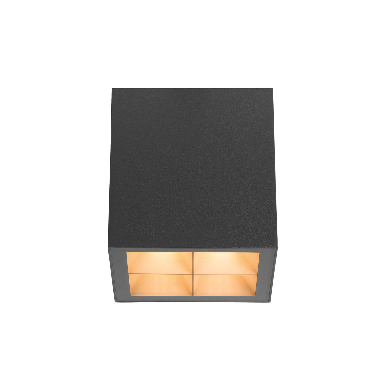 SLV LED plafondlamp S-Cube, antraciet, aluminium, lengte 9,5 cm