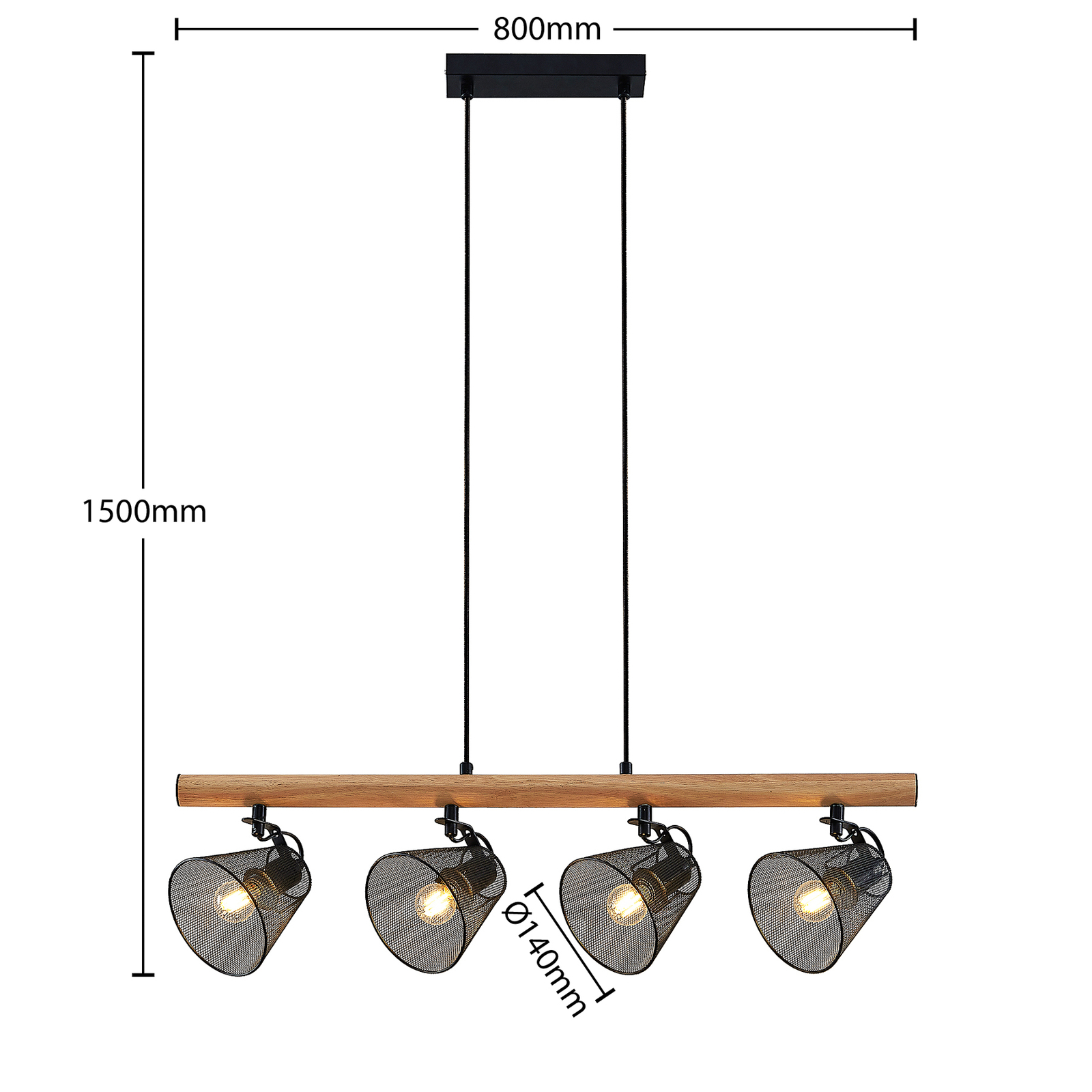 Lindby Kirill hanglamp, 4-lamps