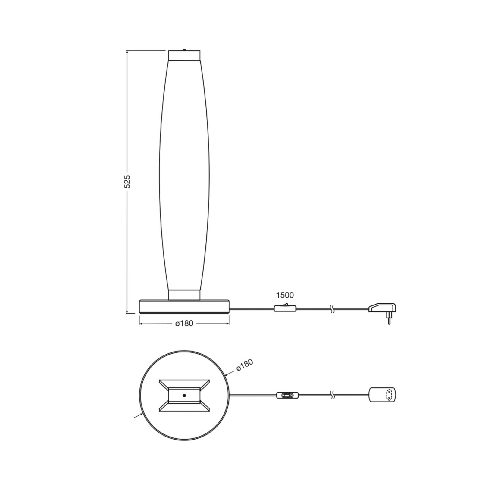 OSRAM LED-bordlampe Decor Flat Felt grå, filt, 3000 K