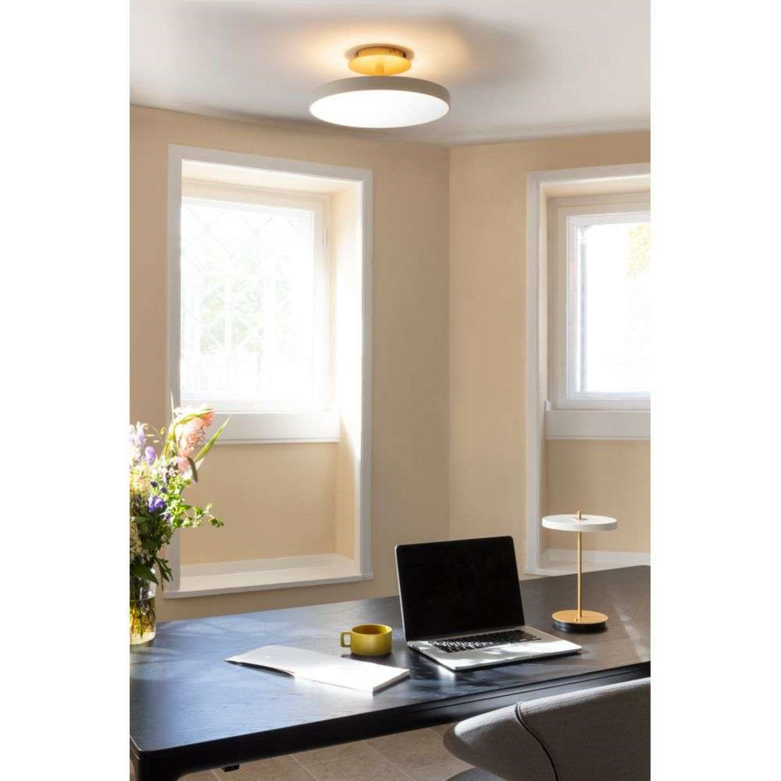 Asteria Up Ceiling Lamp Medium Pearl White - UMAGE