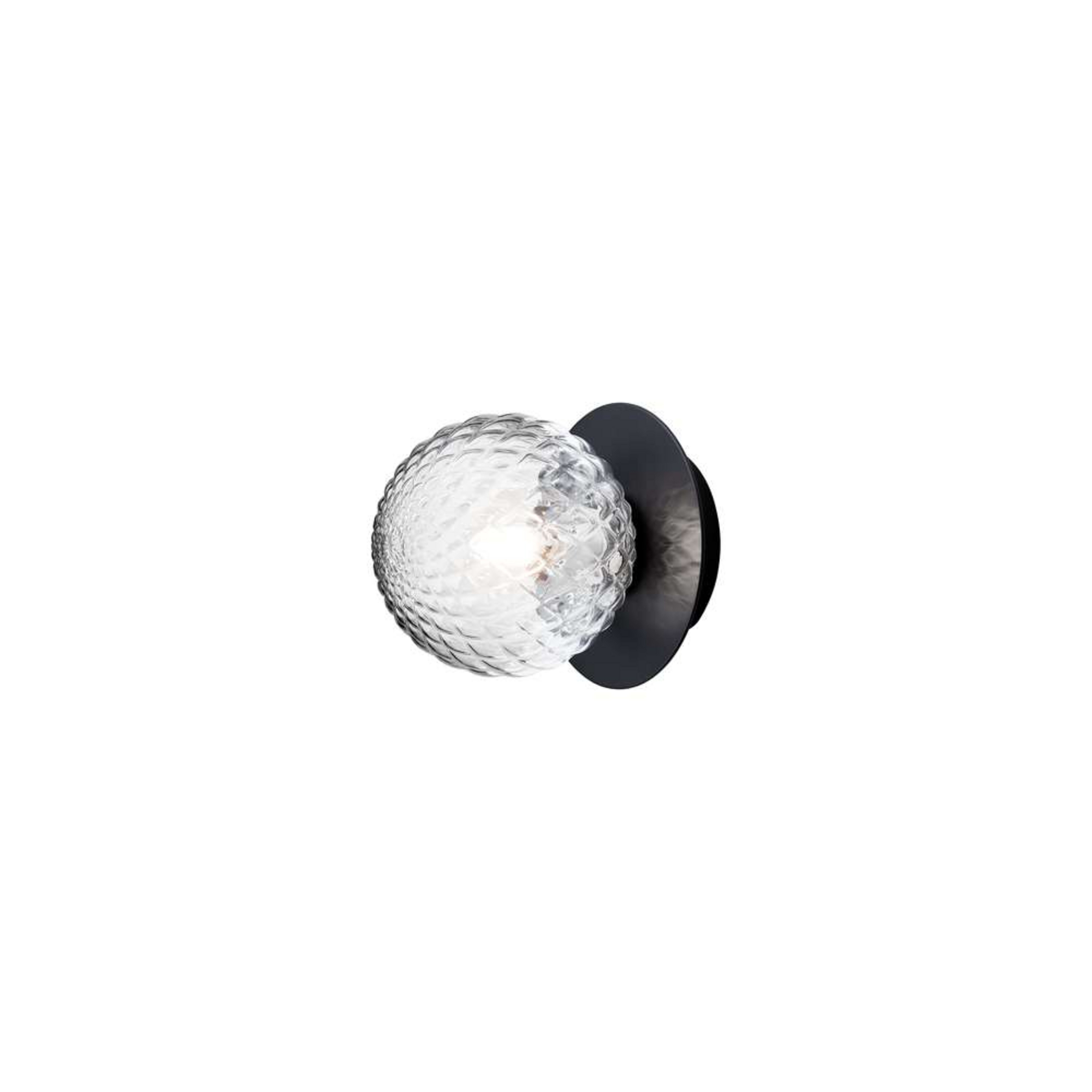 Liila 1 wall lamp, black/clear, Ø 12 cm, IP44 - Nuura