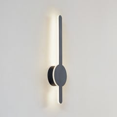 Lindby LED-es fali lámpa Borian, fekete, alumínium, 40 cm