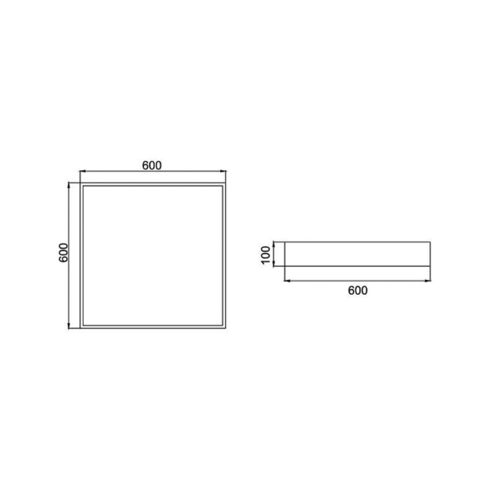 BRUMBERG Biro Square, 60x60cm, DALI intensité variable, blanc, 4.000 K