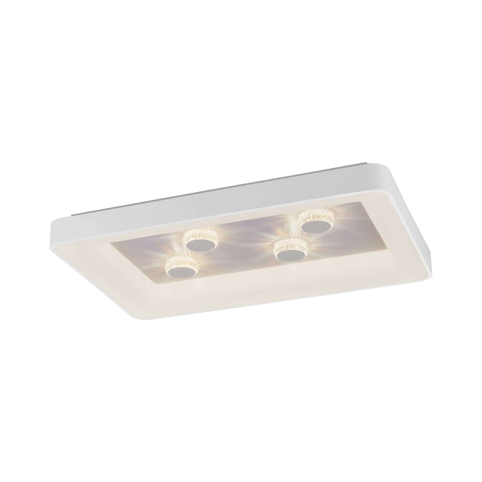 Stropné LED svetlo Vertigo, CCT, 90x60 cm, biela
