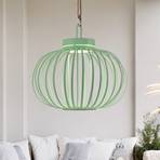 JUST LIGHT. Akuba LED tafellamp, groen, 33 cm, bamboe