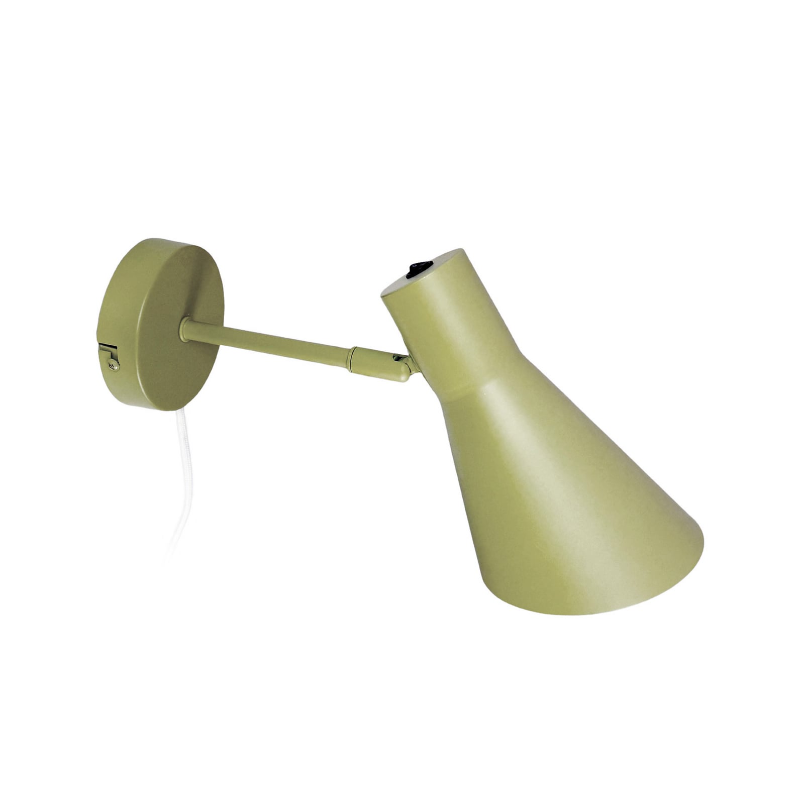 Dyberg Larsen Vägglampa DL12, grön, kabel, E27, metall Dyberg Larsen Vägglampa DL12, grön, kabel, E27, metall