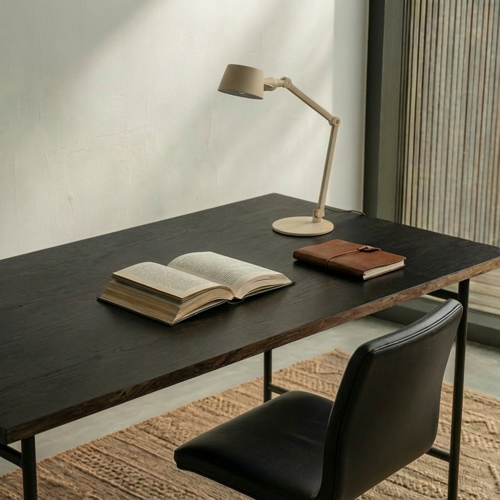 Silka table lamp, beige, E27, 93 cm, adjustable - Lucande